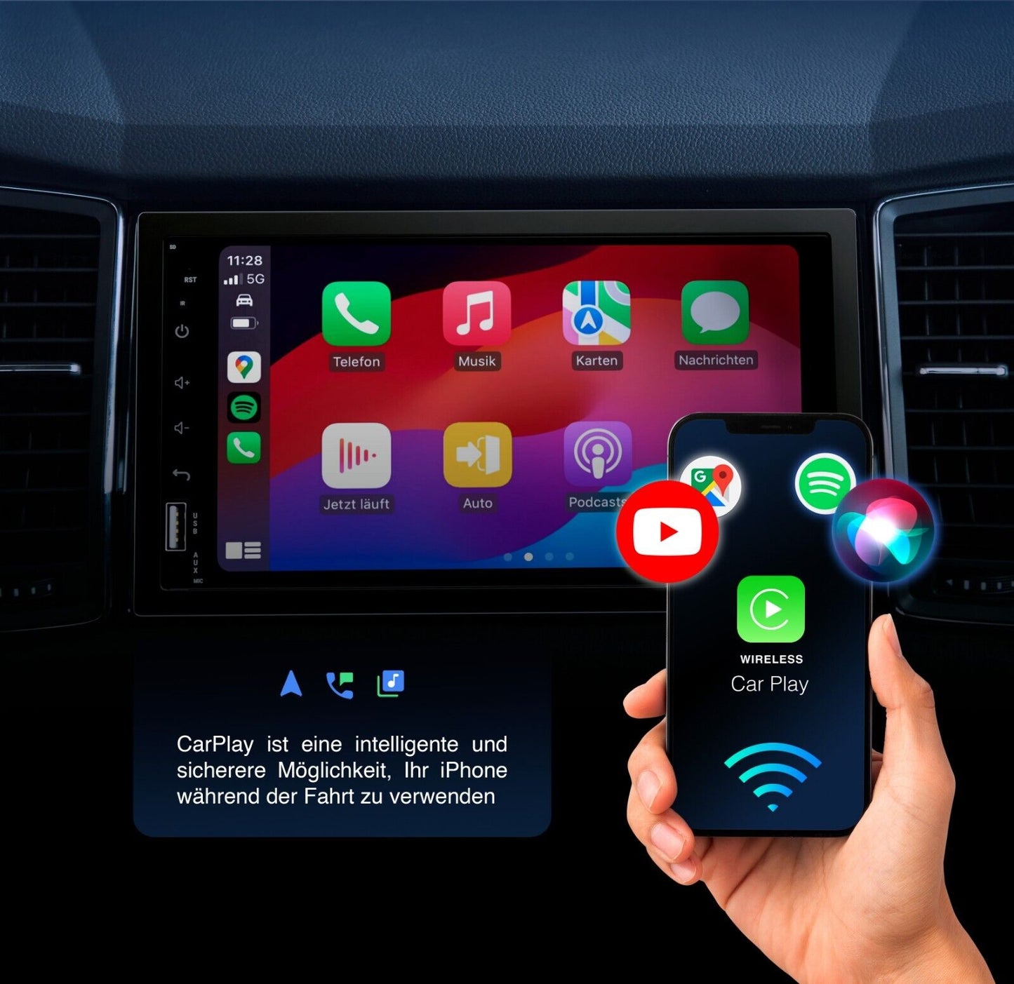 ELGAUS ES-A720 | universelles 2 DIN Android Autoradio | CarPlay | Android Auto