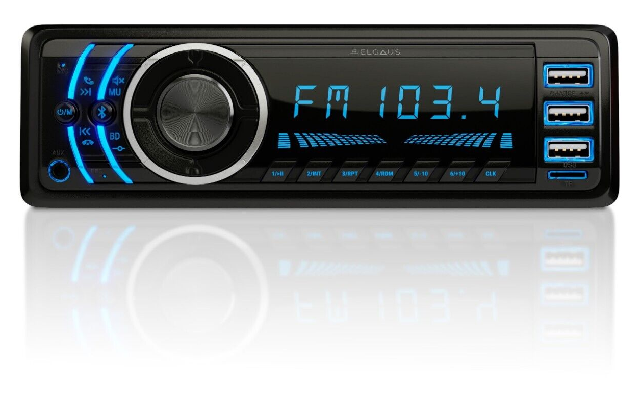 ELGAUS ES-MP870M Autoradio | Fernbedienung | 1 DIN | 3xUSB | MP3 | RDS | ID3 |